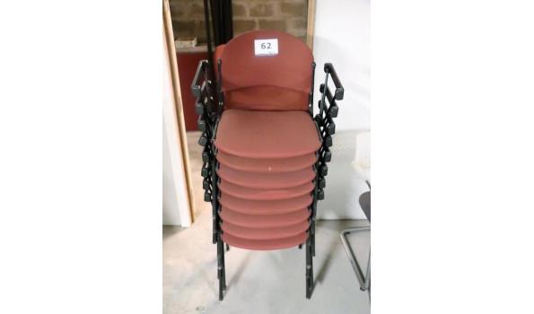 8 stapelbare stoelen, stof bekleed